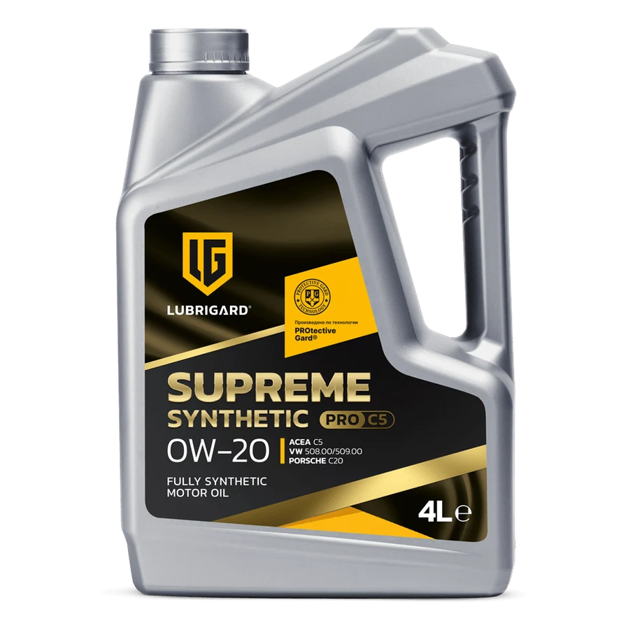 Моторное масло для бензиновых и дизельных двигателей LUBRIGARD SUPREME SYNTHETIC PRO C5 0W-20 (4 л)